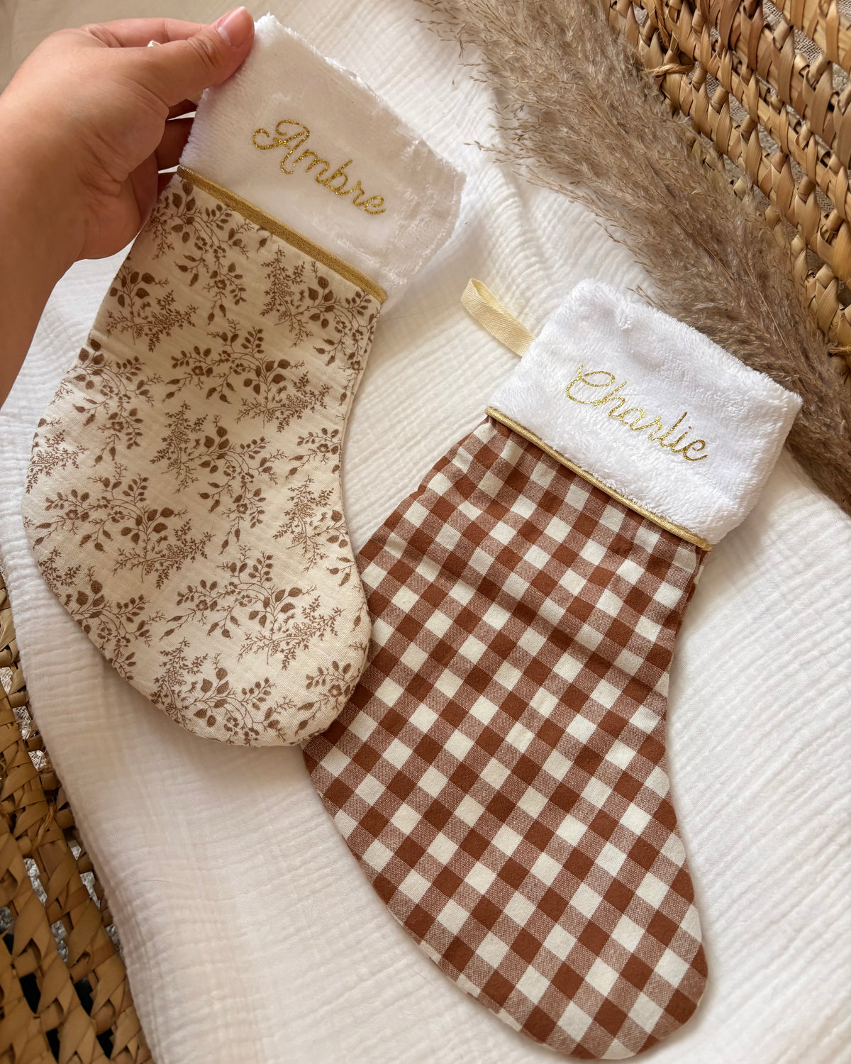 Chaussette de Noël personnalisée | Fait main et cousue main