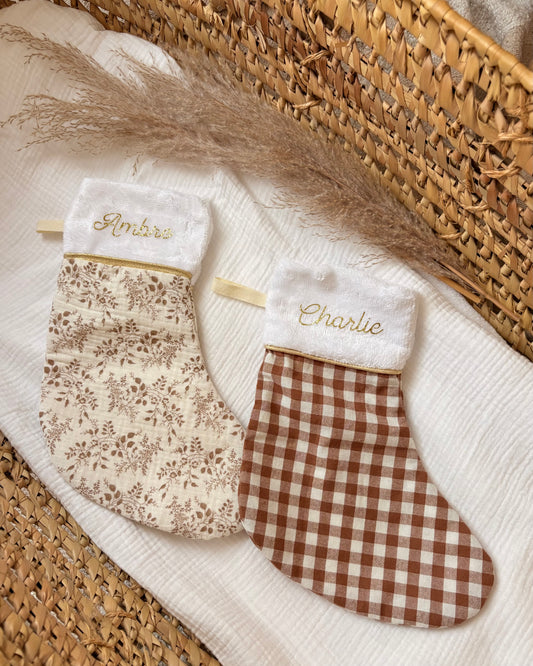 Chaussette de Noël personnalisée | Fait main et cousue main